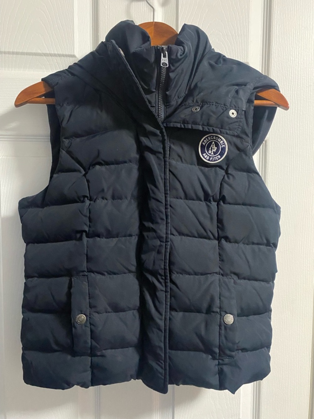 Abercrombie & Fitch Navy Quilted Patch Vest